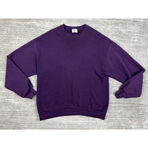 Vitg‎ Jerzees Blank Crewneck Sweatshirt Mens Large Puple Made In USA NuBlend 90s
